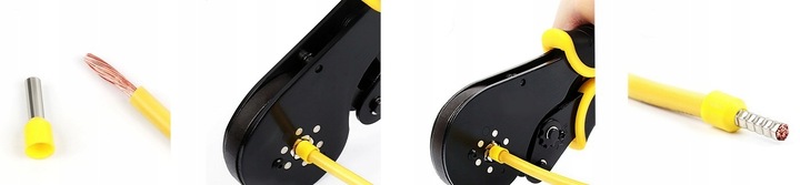 ZACISKARKA PRASKA DO TULEJEK KONEKTORÓW KABLI SZEŚCIOKĄTNA 0,08-16 mm2