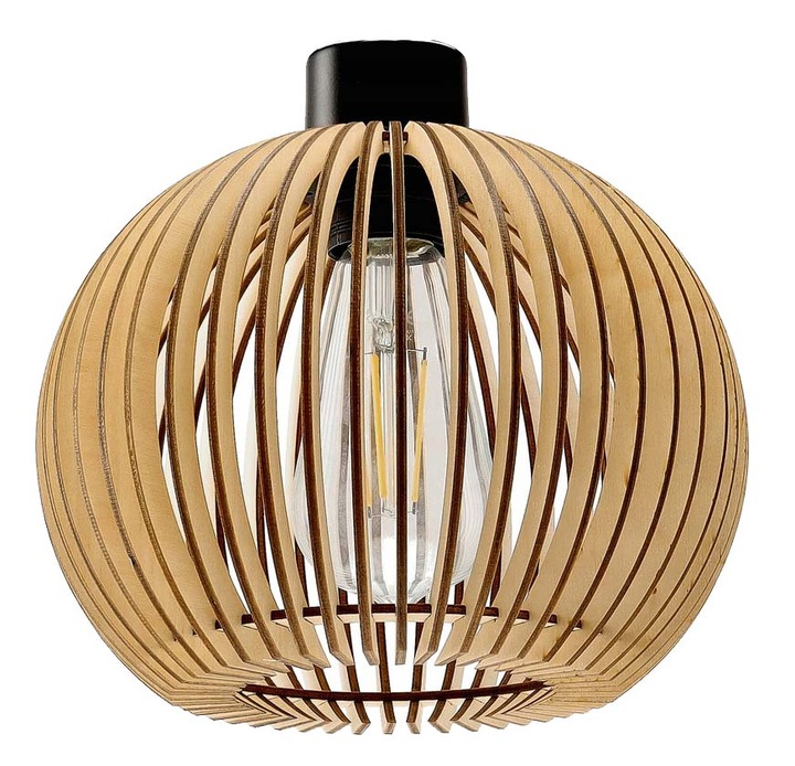 LAMPA KINKIET E27 ścienny stały loft KULA Drewno