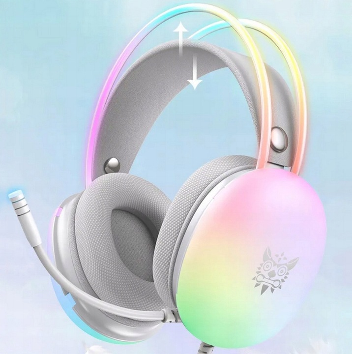 SŁUCHAWKI GAMINGOWE NAUSZNE Z MIKROFONEM RGB PRZEWODOWE ONIKUMA X25 PC USB