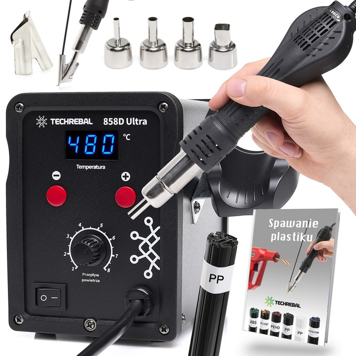 SPAWARKA do PLASTIKU Techrebal 858D ULTRA 750W spoiwo PP DYSZA BUT gratis