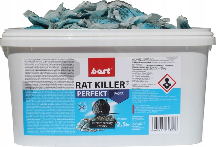 BEST RAT KILLER PERFEKT PASTA 2,5 kg myszy szczury