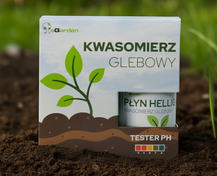 Kwasomierz Glebowy pH Zestaw z Płynem i Skalą Kolorów HELLIGA TESTER