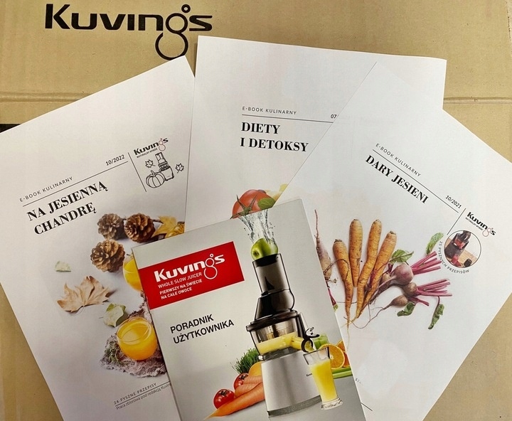 KUVINGS EVO820 PLUS WYCISKARKA WOLNOOBROTOWA DO SOKÓW Z OWOCÓW WARZYW