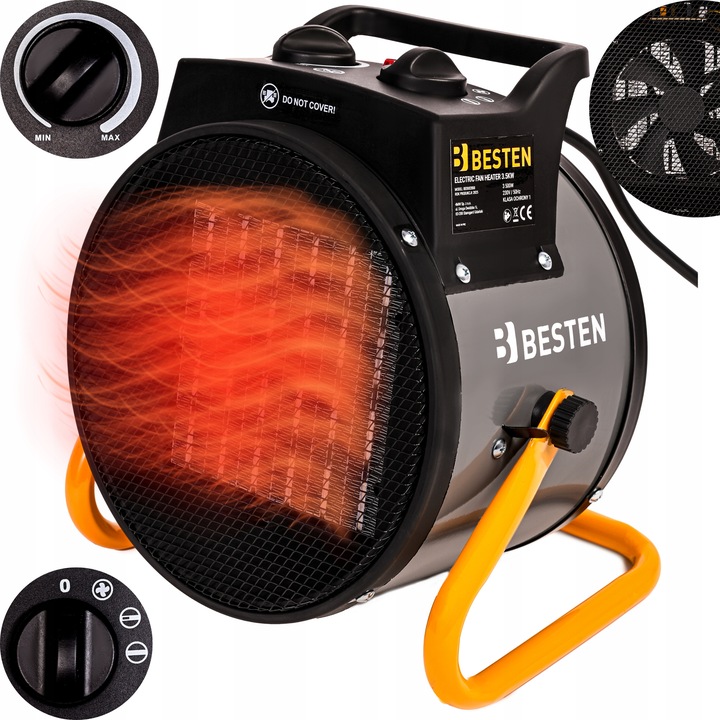 Nagrzewnica Elektryczna 3,5KW Termowentylator Dmuchawa Grzejnik