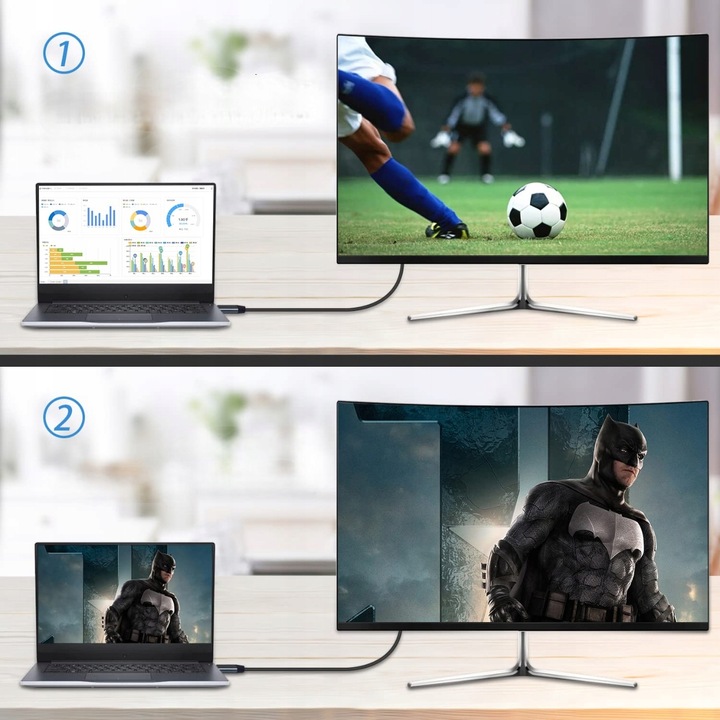 KABEL PRZEWÓD ADAPTER PRZEJŚCIÓWKA USB-C 3.1 TYP C DO HDMI 4K MHL 200cm 2M