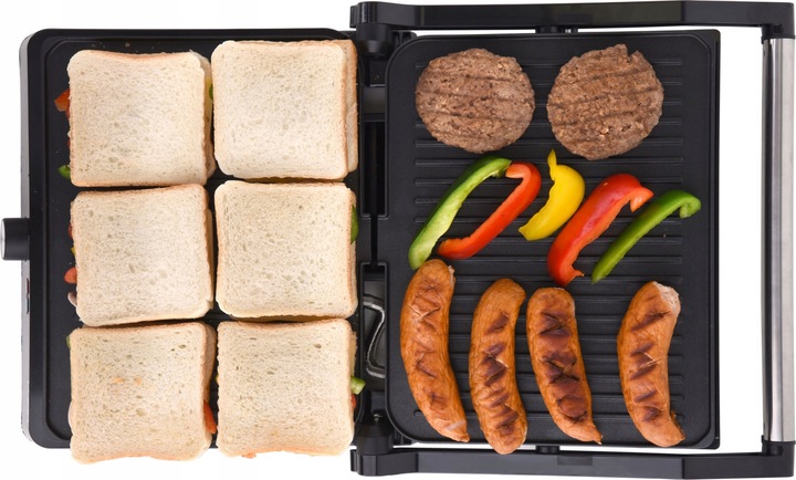 GRILL ELEKTRYCZNY OPIEKACZ DO MIĘSA WARZYW LUND 2200W 29x23cm ROZKŁADANY