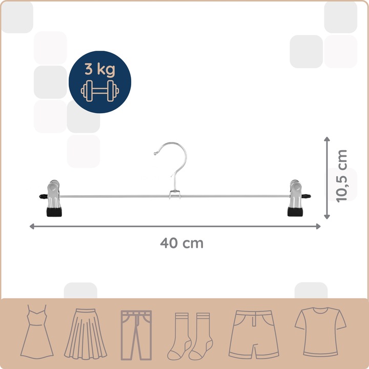 20x 4CONVY Wieszaki z klipsami na spodnie ubrania odzież metalowe
