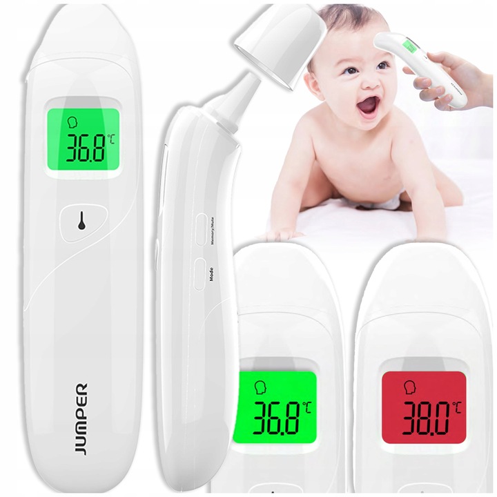 MEDYCZNY termometr bezdotykowy podczerwień do ucha czoła JUMPER JPD-FR403