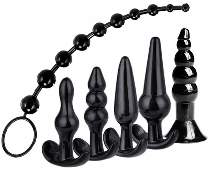 DUŻY ZESTAW - 5 KORKÓW ANALNYCH + KULKI ANALNE