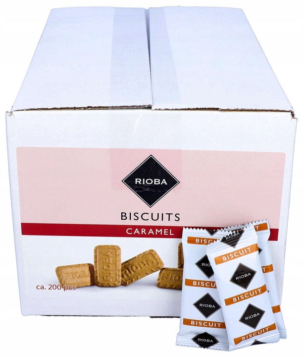 CIASTKA DO KAWY karmelowe RIOBA Thank You 1200g 200szt pakowane pojedynczo