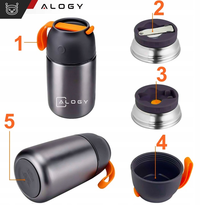 TERMOS OBIADOWY NA ŻYWNOŚĆ JEDZENIE ZUPĘ DLA DZIECI 700ml STALOWY - PREMIUM