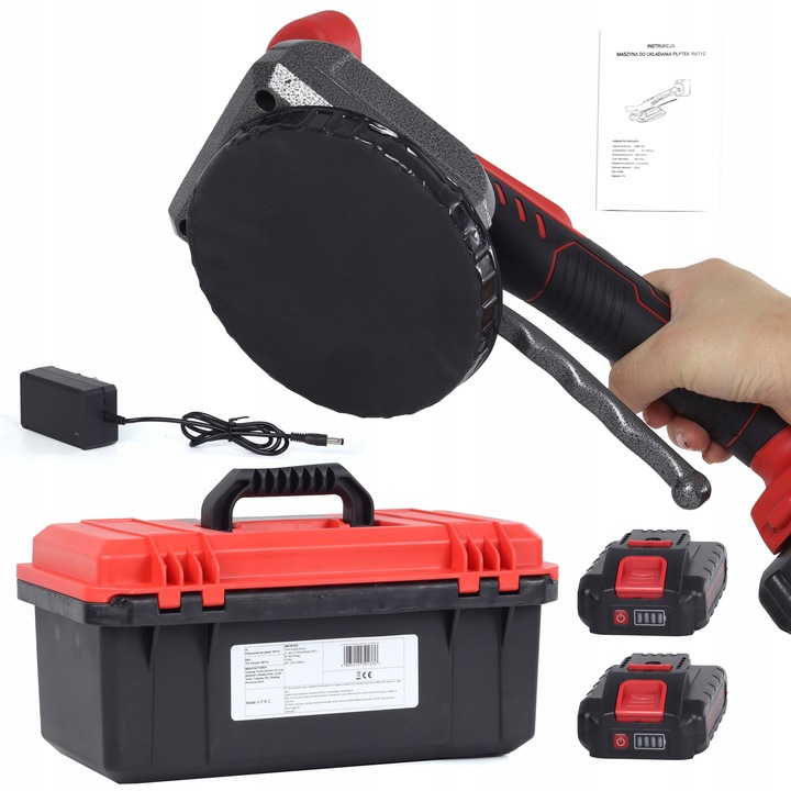 PRZYSSAWKA WIBRUJĄCA DO PŁYTEK WIBRATOR DO POZIOMOWANIA 2xAKU MOCNA 21V