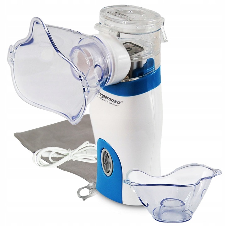 INHALATOR PRZENOŚNY NEBULIZATOR SIATECZKOWY CICHY + Maski + Etui