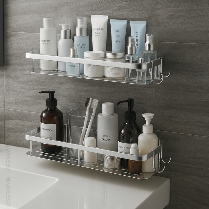 2x PÓŁKA POD PRYSZNIC wisząca samoprzylepna ścienna do łazienki prysznic