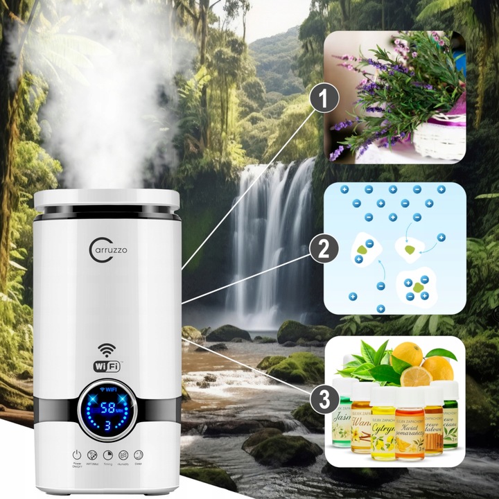 Nawilżacz powietrza SMART HOME+ WIFI automatyczny AROMATERAPIA OLEJKI