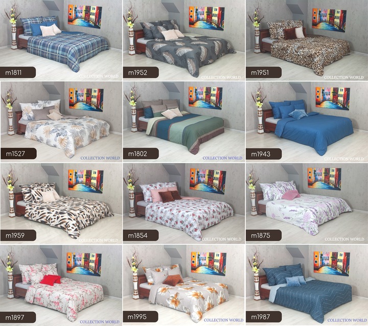 Pościel ELWAY 200x220 Bawełna Satynowa NOWE WZORY miękka dwustronna