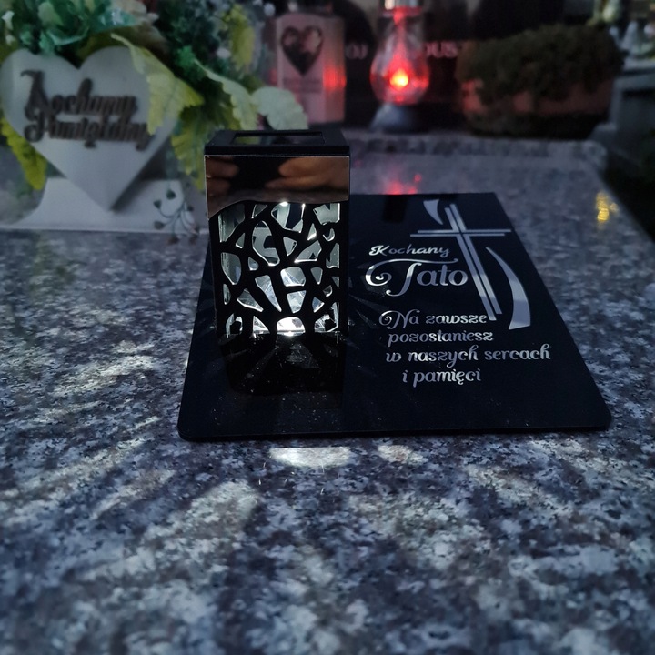 ZNICZ SOLARNY Wieczna Latarenka LED STATUETKA GRÓB lampka dla TATY