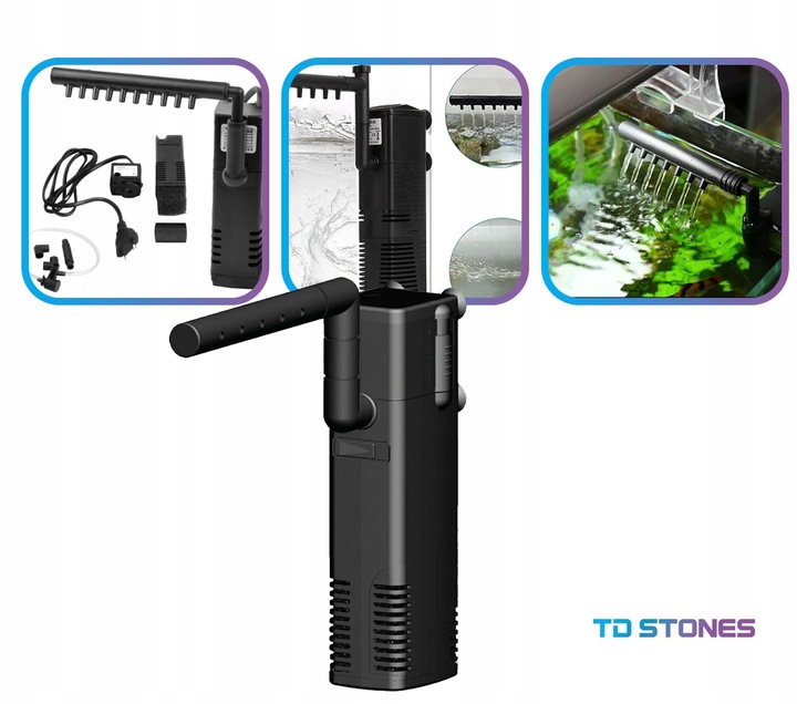 FILTR DO AKWARIUM WEWNĘTRZNY Z DESZCZOWNICĄ ZBIORNIK 50-120L WYDAJNY