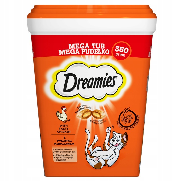 DREAMIES Mega Pudełko 350 g-karma dla dorosłych kotów, z kurczakiem