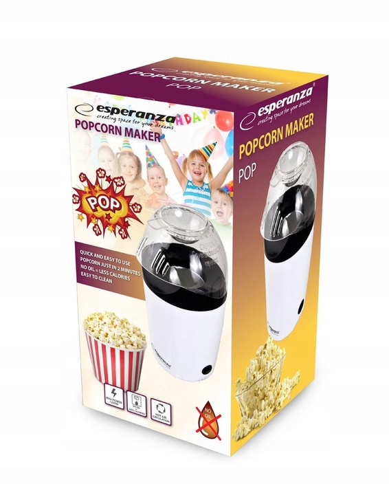 URZĄDZENIE MASZYNKA MASZYNA DO ROBIENIA POPCORNU BEZ TŁUSZCZU 1200W