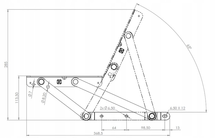 Podnośnik sypialkowy do łóżka tapczanu mechanizm