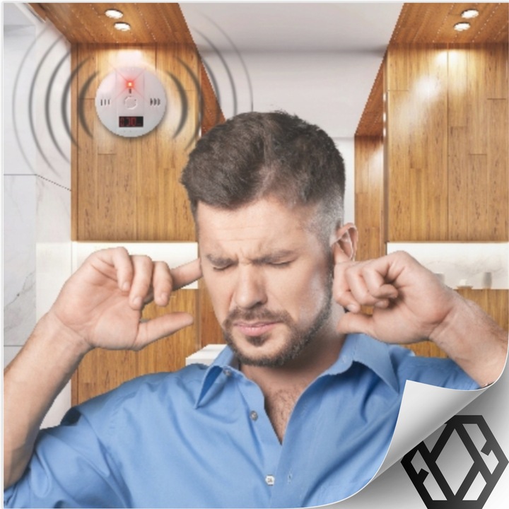 CZUJNIK CZADU TLENKU WĘGLA CO BEZPRZEWODOWY LCD DETEKTOR GŁOŚNY 85dB