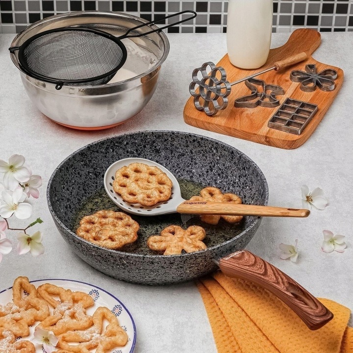 Głęboka PATELNIA INDUKCJA wysoka patelnia GRANITOWA 28cm Venga Konighoffer