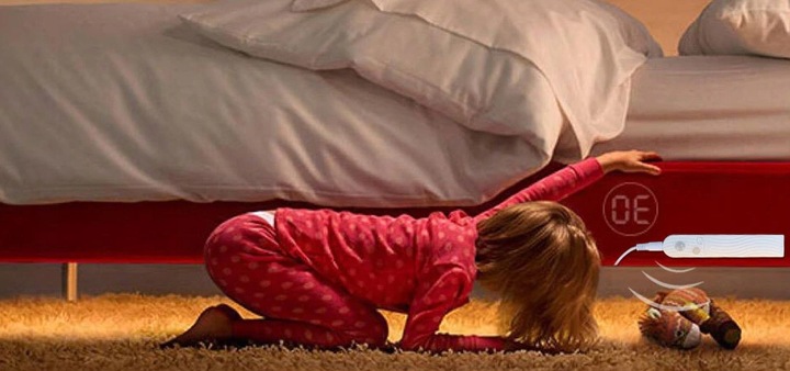 TAŚMA LED CZUJNIK RUCHU NA BATERIE + USB DO SZAFY MEBLI POD ŁÓŻKO