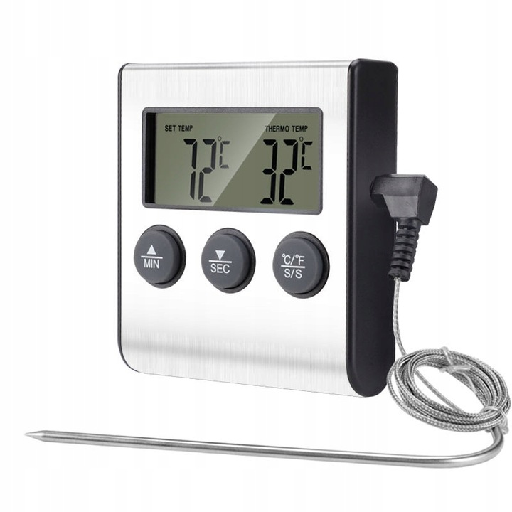 TERMOMETR DO PIEKARNIKA WĘDZARNI GRILL SONDA TIMER
