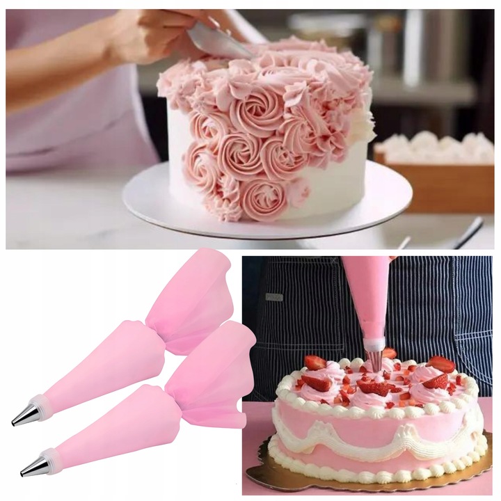 RĘKAW CUKIERNICZY 2x DEKORATOR TORTÓW SILIKON 24EL TYLKI CUKIERNICZE