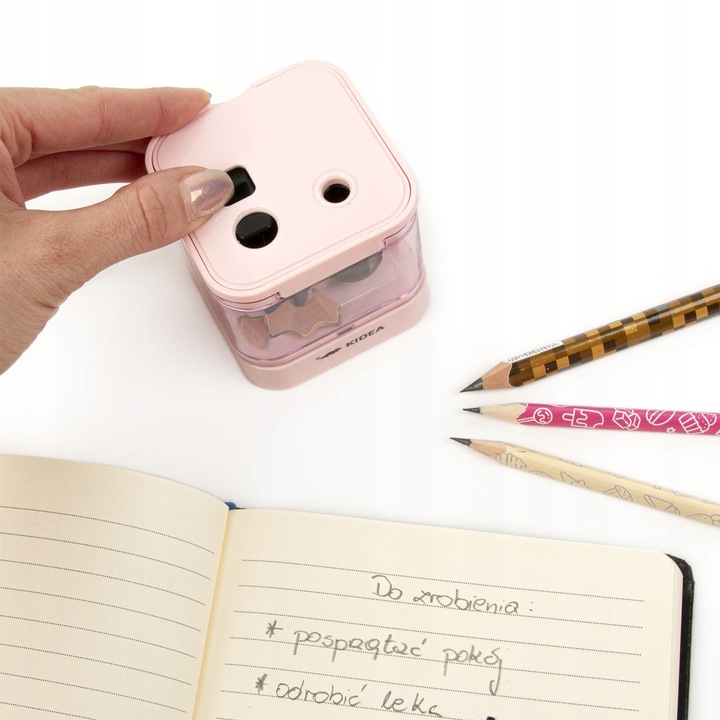 KIDEA RÓŻOWA TEMPERÓWKA ELEKTRYCZNA PODWÓJNA 2 GRUBOŚCI KREDEK 6-7/8-12 mm