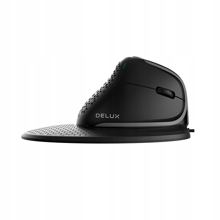 Bezprzewodowa Myszka Pionowa Delux M618xsd Bluetooth 2.4g Rgb Czarna