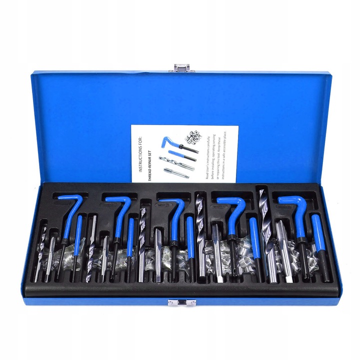 ZESTAW NAPRAWCZY GWINTÓW DO NAPRAWY GWINTU M5-M12