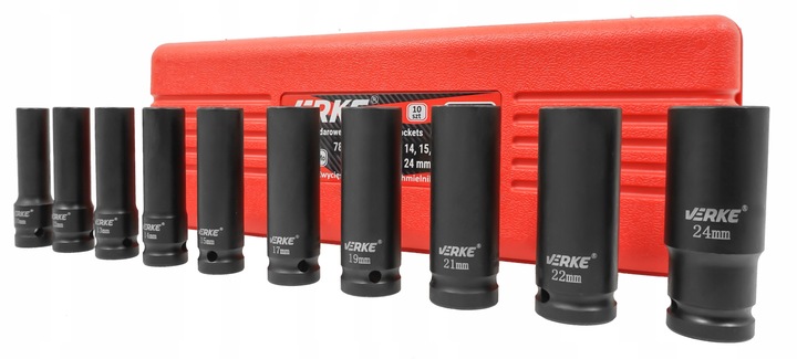 NASADKI UDAROWE 1/2 DŁUGIE ZESTAW NASADEK UDAROWYCH KLUCZY NASADOWYCH 10-24