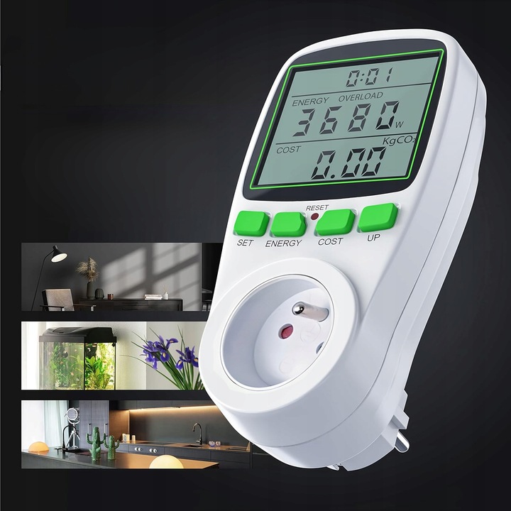 PRECYZYJNY MIERNIK LICZNIK ZUŻYCIA ENERGII POBORU PRĄDU WATOMIERZ