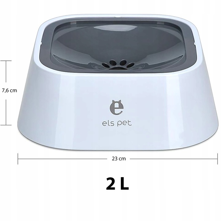 DUŻA MISKA NIECHLAPIĄCA DLA PSA 2L ELS PET, PRZENOŚNA, ANTYPOŚLIZGOWA