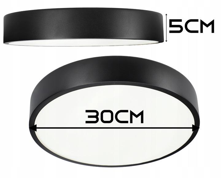 Lampa Sufitowa LED Plafon Natynkowy 30W 30CM Panel Okrągły Czarny
