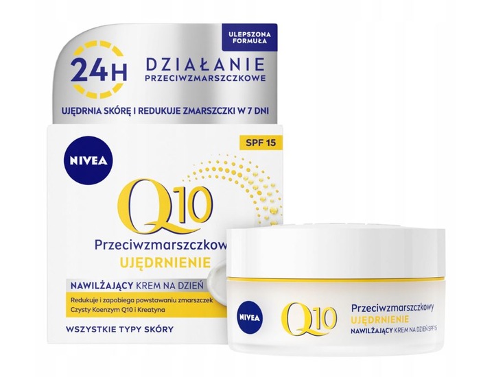 NIVEA Q10 Krem przeciwzmarszczkowy dzień noc SPF15 50ml x2 + Pod oczy 15ml