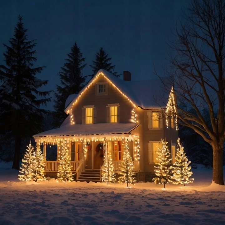 Lampki Świąteczne Światełka Choinkowe LED Ciepłe Zewnętrzne Blask 500 Sztuk