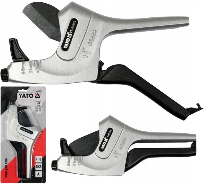 YATO OBCINAK NOŻYCE STALOWE OSTRZA DO RUR PCV PP PE PU PESZLI 64MM YT-22295