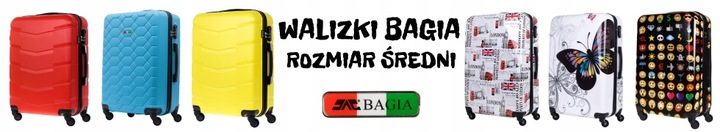 WALIZKA PODRÓŻNA ROZMIAR ŚREDNI M 60L BAGIA WALIZKI ABS AMSTERDAM