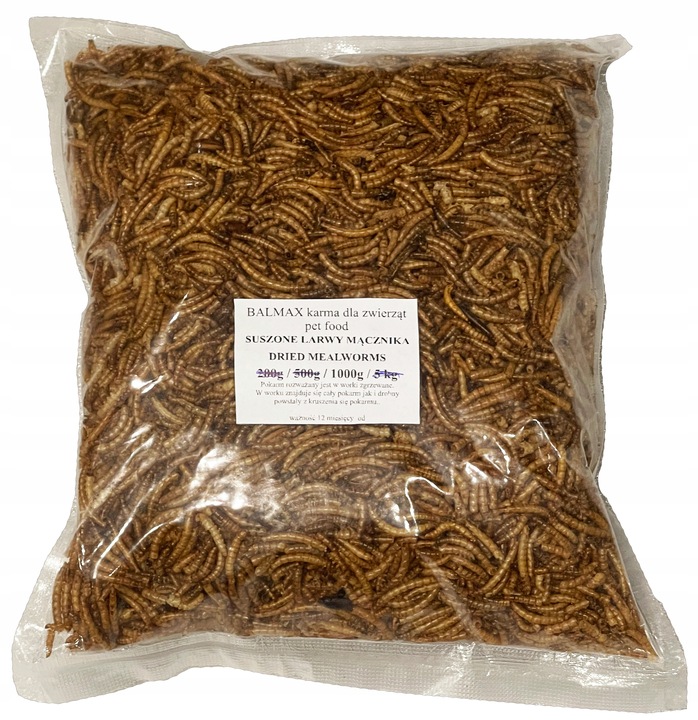Balmax, Suszone larwy mącznika, mącznik, Mealworm, pokarm dla gadów,