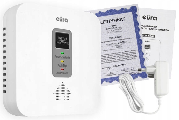 2w1 Czujnik Czadu Tlenku Węgla Gazu Ziemnego 230V