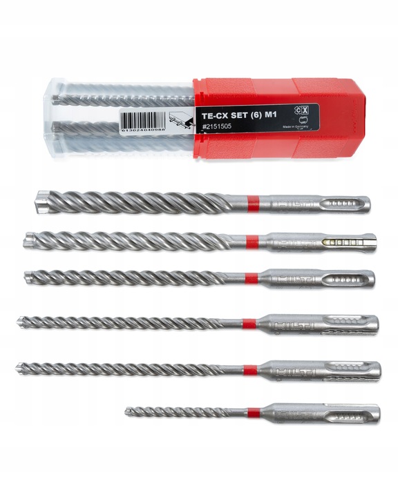 Zestaw wierteł SDS Plus Hilti do betonu żelbetu 6 sztuk TE-CX M1
