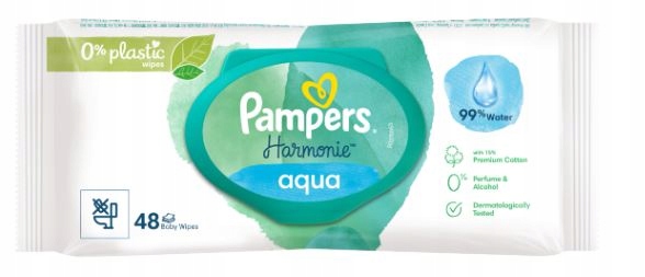 PAMPERS Harmonie AQUA Chusteczki nawilżane dla dzieci op. 9x48 szt