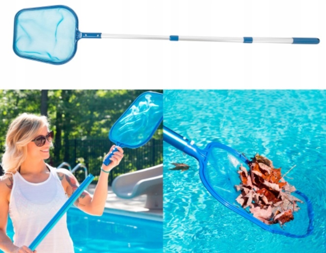 PODBIERAK ZBIERAK SIATKA DO CZYSZCZENIA BASENU JACUZZI SIATKA BASEN + KIJ