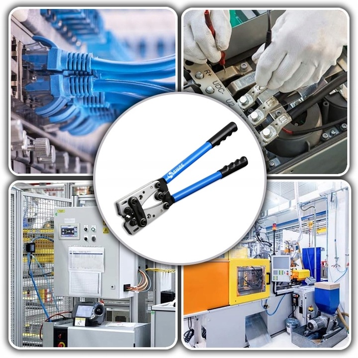 ZACISKARKA KOŃCÓWEK KABLI PRZEWODÓW PRASKA TULEJKI 390 mm 6-50mm2