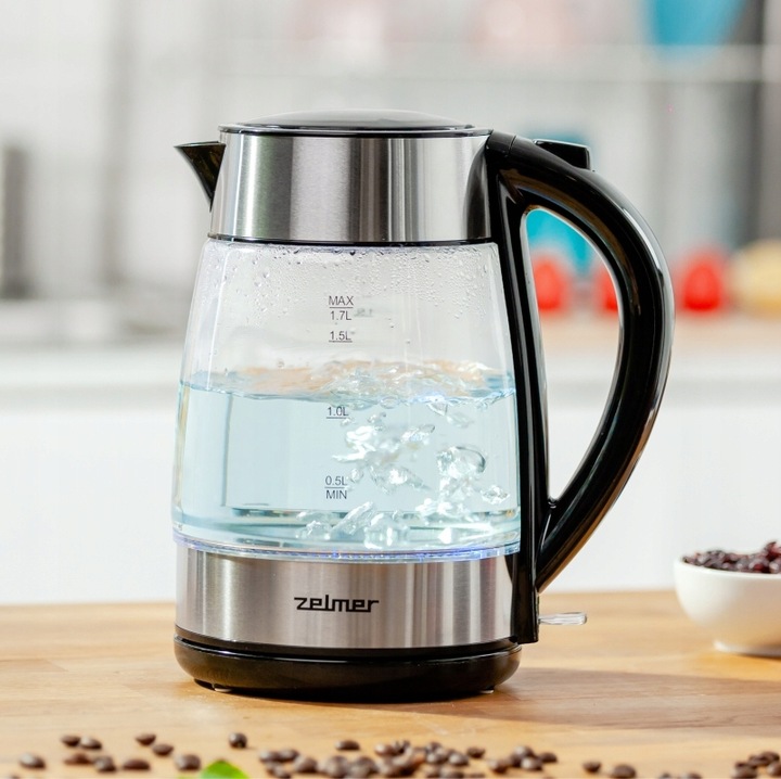 Czajnik Bezprzewodowy Szklany Elektryczny ZELMER ZCK8011 1,7L