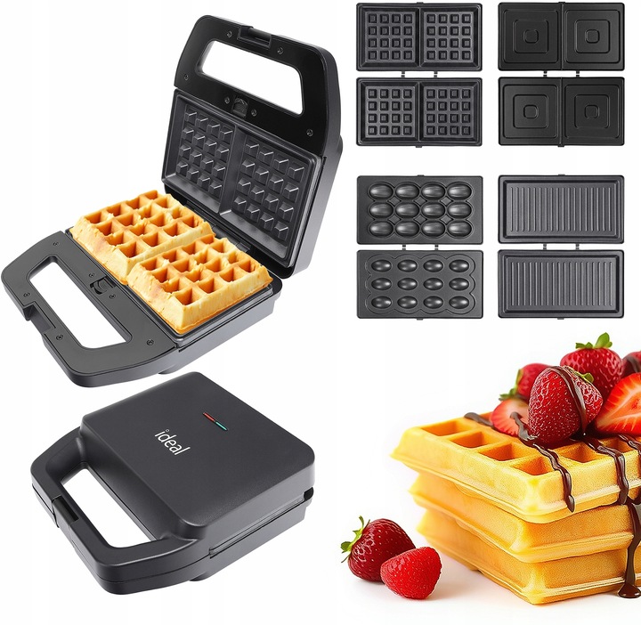 OPIEKACZ UNIWERSALNY 4w1 ORZESZKI TOSTY SANDWICH GOFRY GRILL MOCNY