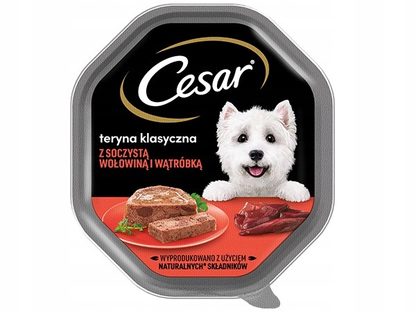 CESAR mokra karma dla psa wołowina i wątróbka w terynie tacka 14 x 150 g